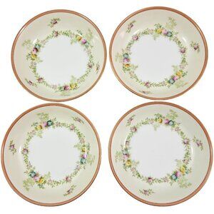 Meito Japan Fine China Hand Painted Floral Accent Fruit Dessert Bowls – Set of 4
